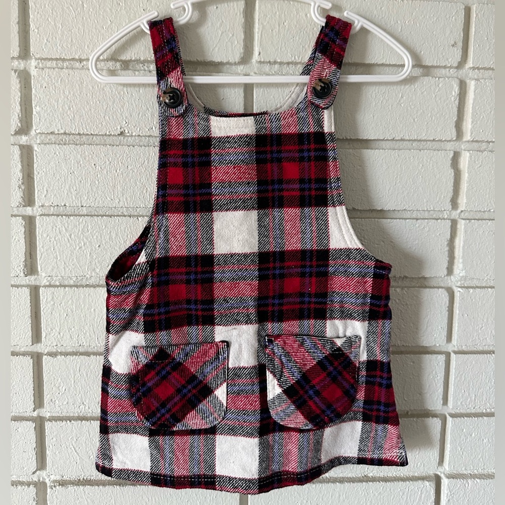 Plaid fannel Overall Dress
